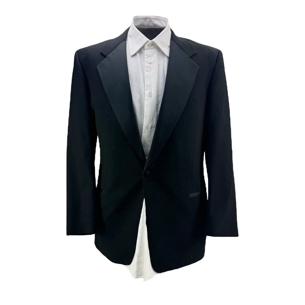 Jhane‎ Barnes Men's Single Button Ventless Wool Tuxedo Jacket Size 42R